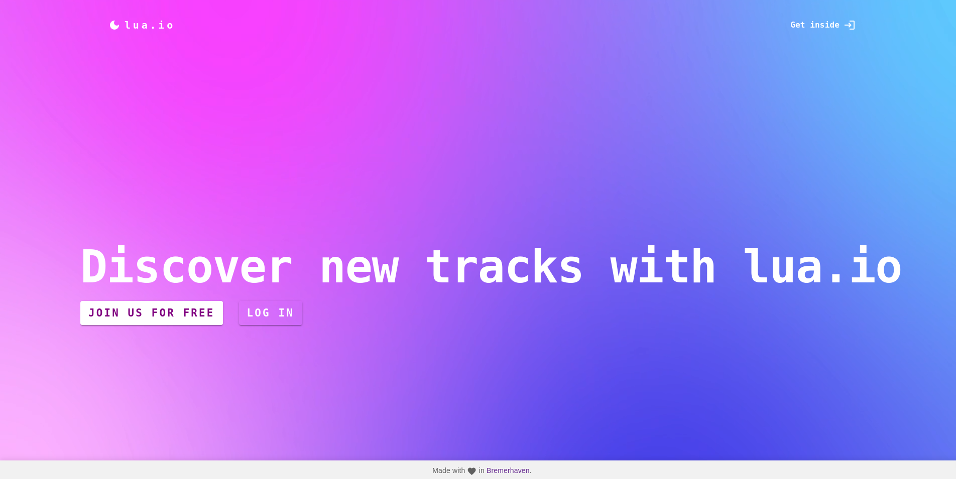 Screenshot lua.io-website